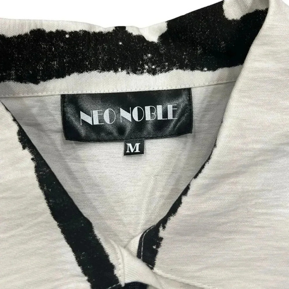 Neo Noble White Artsy Cinched Shirt Dress M - Picture 7 of 8